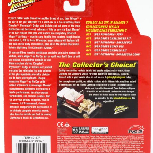 1:64 Johnny Lightning #42 MOPAR 1971 Plymouth Barracuda Cuda Convertible green/white - Image 2