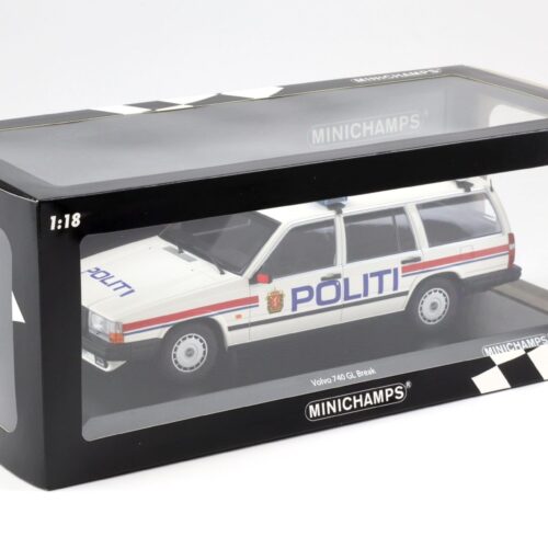1:18 Minichamps Volvo 740 GL Break 1986 Politi Norway Polizei Police white