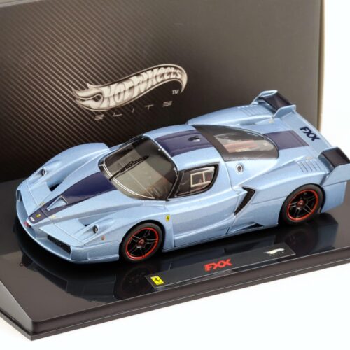 1:43 Hot Wheels Elite Ferrari FXX light blue/ blue stripe N5611