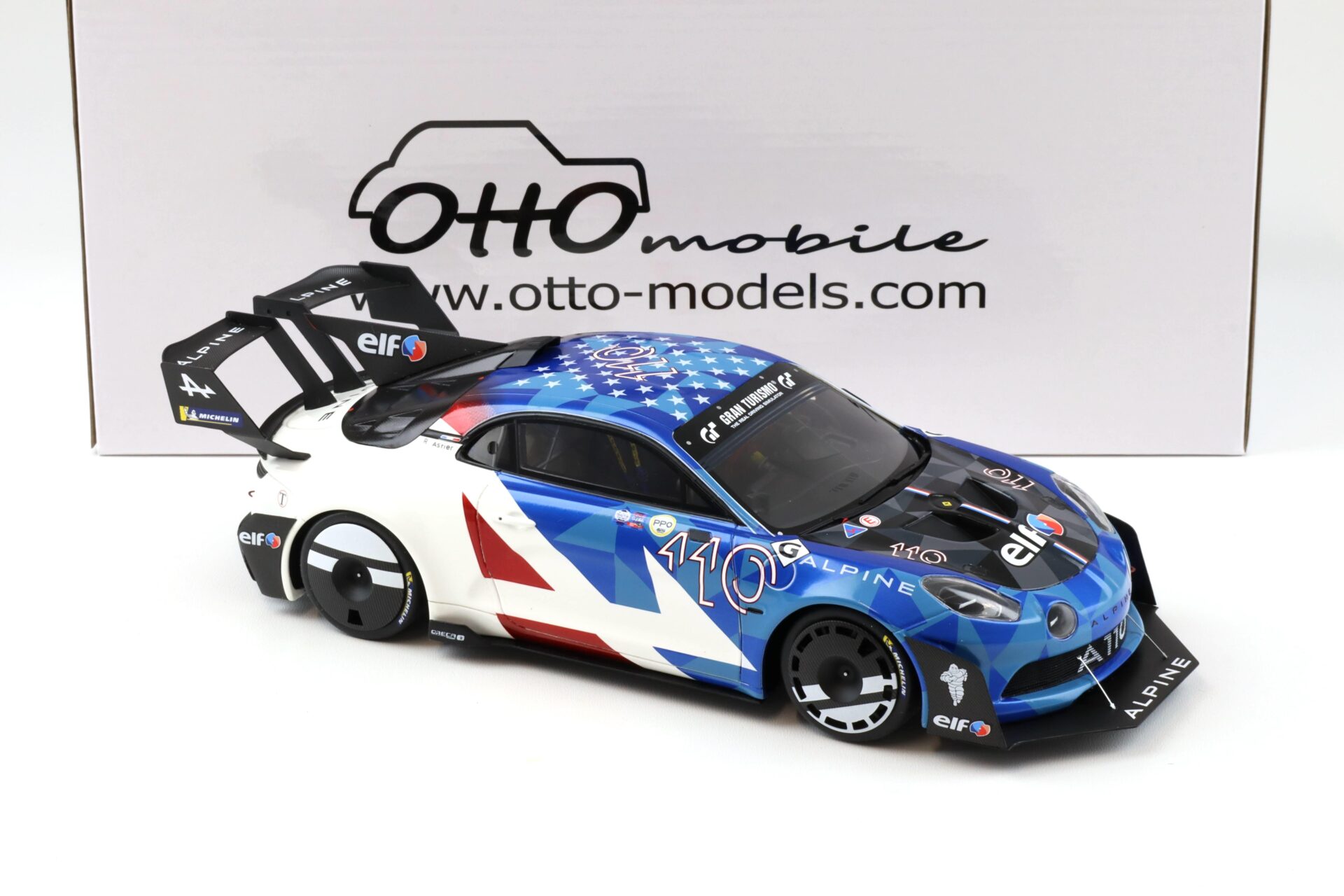 1:18 OTTO mobile OT1095 Alpine A110 GT4 Evo Pikes Peak white/ blue R. Astier 2023