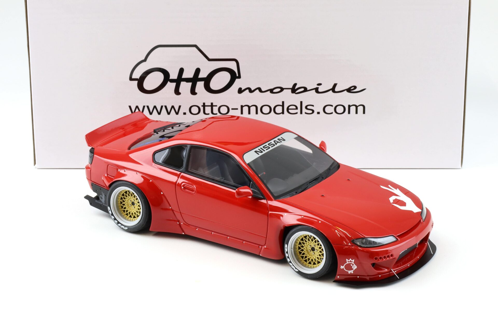 1:18 OTTO mobile OT1115 Nissan Silvia S15 Rocket Bunny 2014 Nissan red