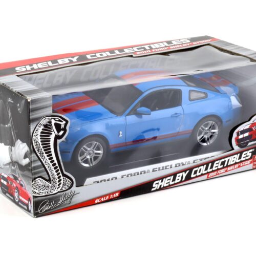 1:18 Shelby Collectibles 2010 Ford Shelby GT500 Coupe blue with red stripes