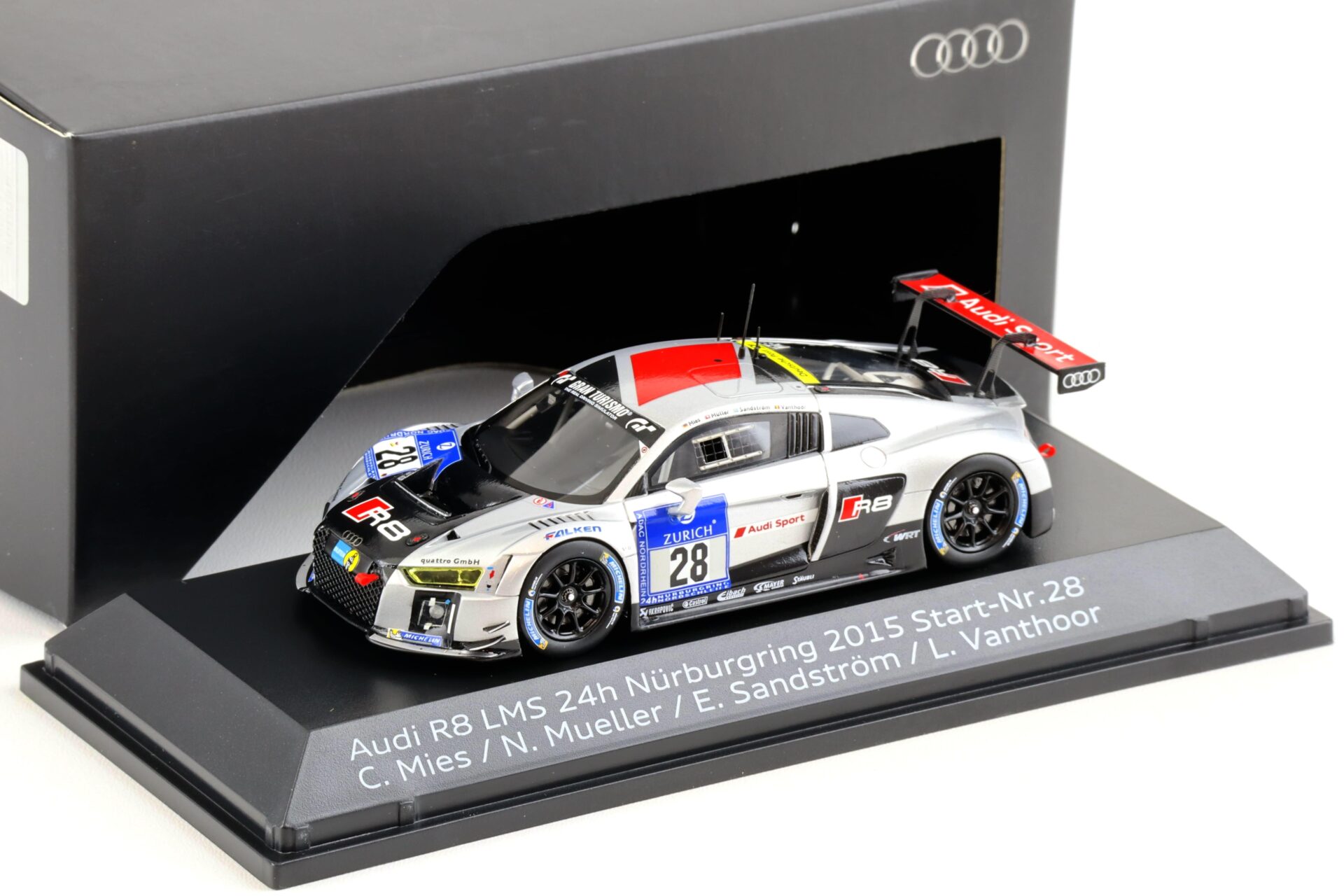 1:43 Spark Audi R8 LMS Winner 24h Nurburgring 2015 #28 Mies/ Müller DEALER VERSION