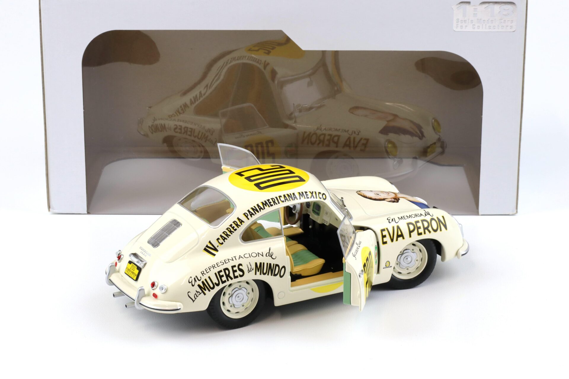 1:18 Solido Porsche 356 PRE-A #200 Carrera Panamericana Mexico 1953 beige