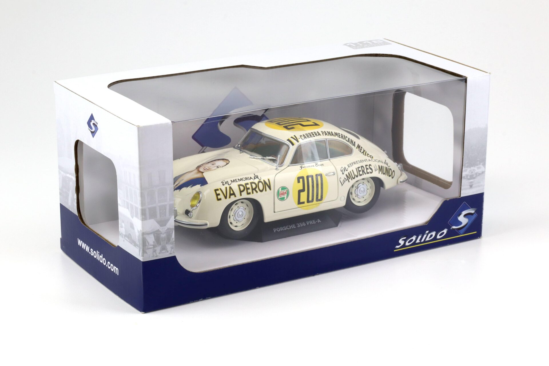 1:18 Solido Porsche 356 PRE-A #200 Carrera Panamericana Mexico 1953 beige