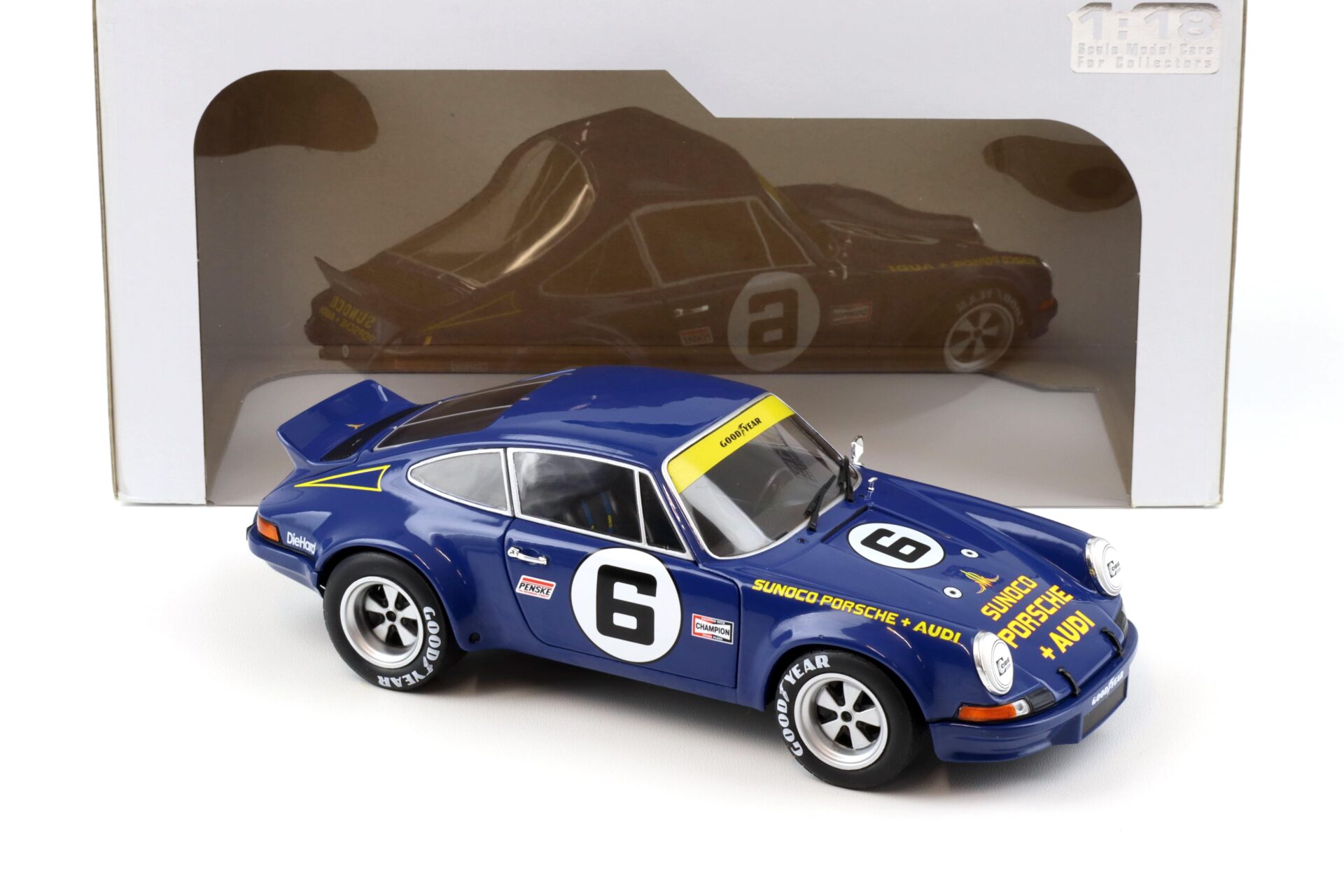 1:18 Solido Porsche 911 RSR 24h of Daytona 1973 #6 Sunoco blue
