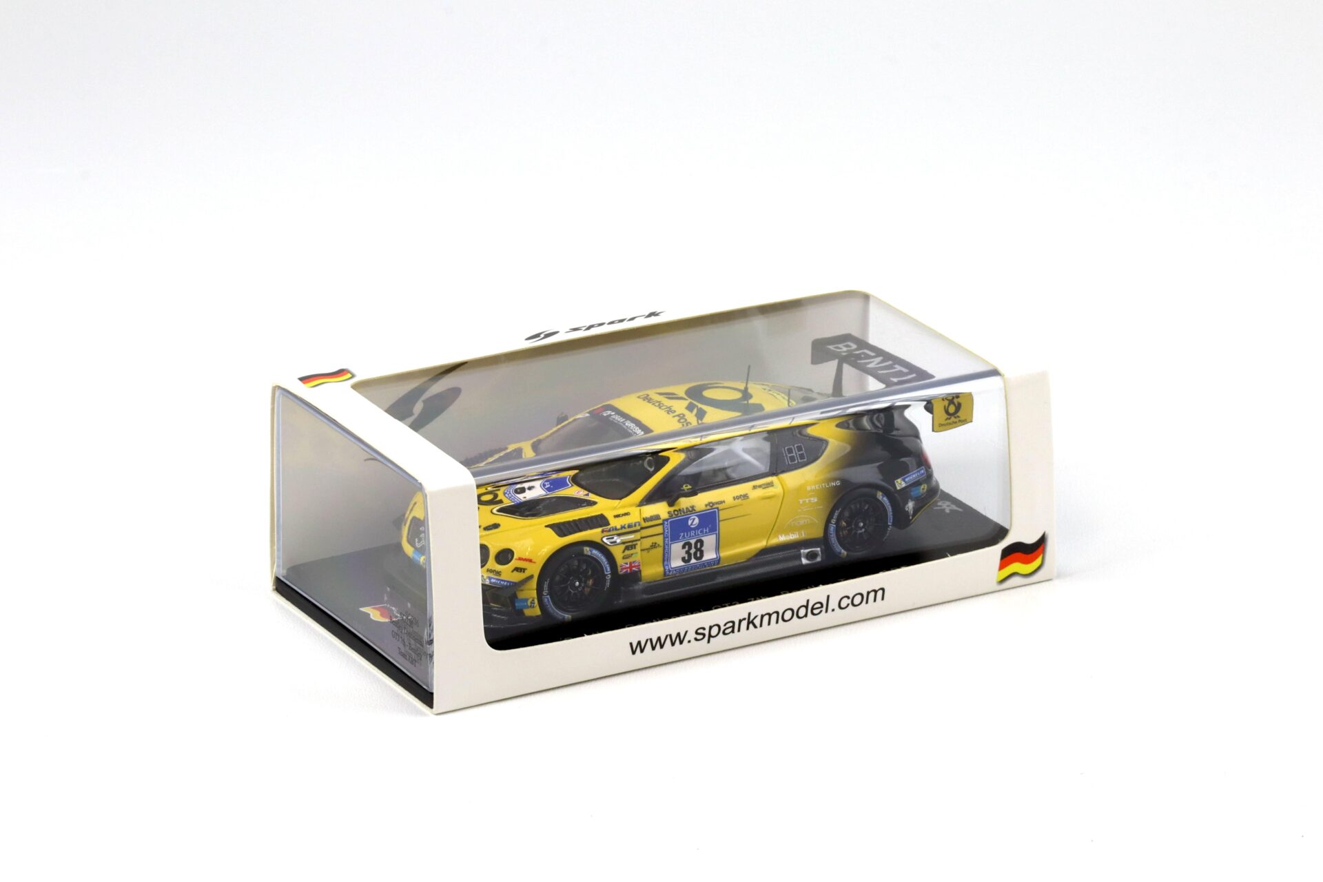 1:43 Spark Bentley Continental GT3 - 7th Bentley Team ABT #38 Deutsche Post
