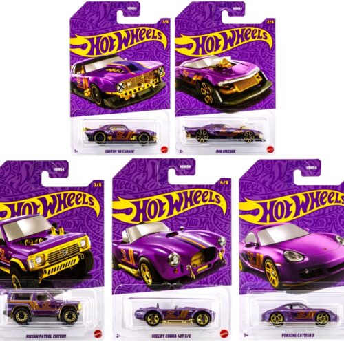 1:64 Hot Wheels 2025 Pearl & Chrome Pack 5 pcs. HDH54-979H Porsche, Nissan, Camaro