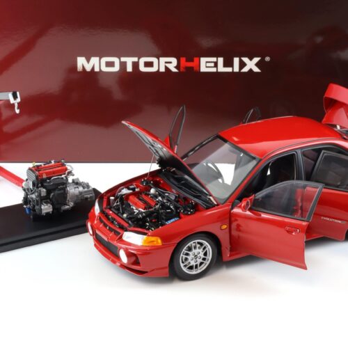 1:18 Motorhelix Mitsubishi Lancer EVO 4 IV Palma red 1999 with engine M84004