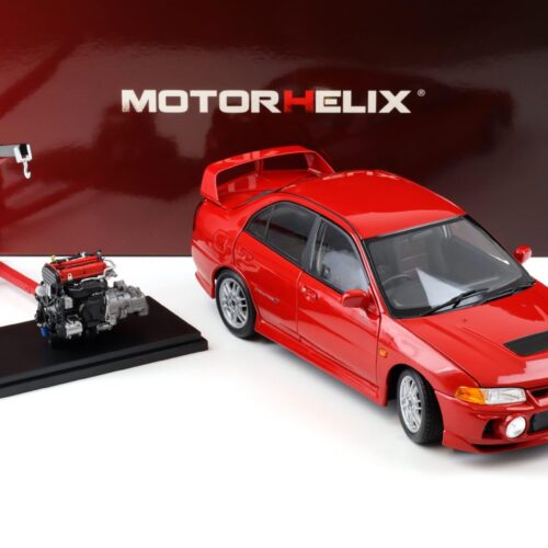 1:18 Motorhelix Mitsubishi Lancer EVO 4 IV Palma red 1999 with engine M84004