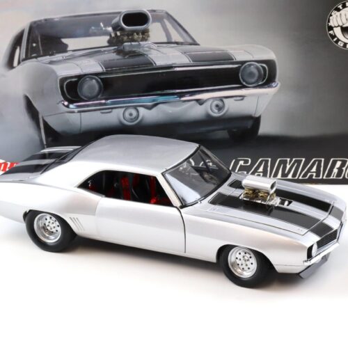 1:18 GMP 1969 Chevrolet Camaro Drag Camaro Street Fighter silver/ black stripes