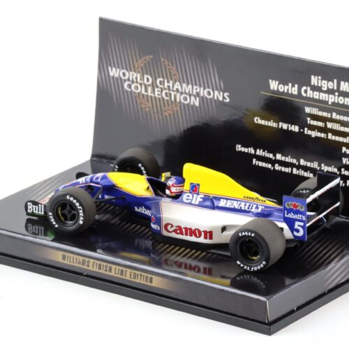 1:43 Minichamps F1 Williams Renault FW14B Nigel Mansell World Champion 1992 Finish Line