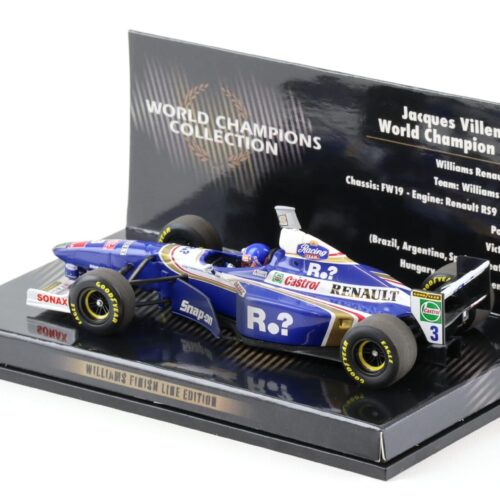 1:43 Minichamps F1 Williams Renault FW19 Jacques Villeneuve World Champion 1997 Finish Line