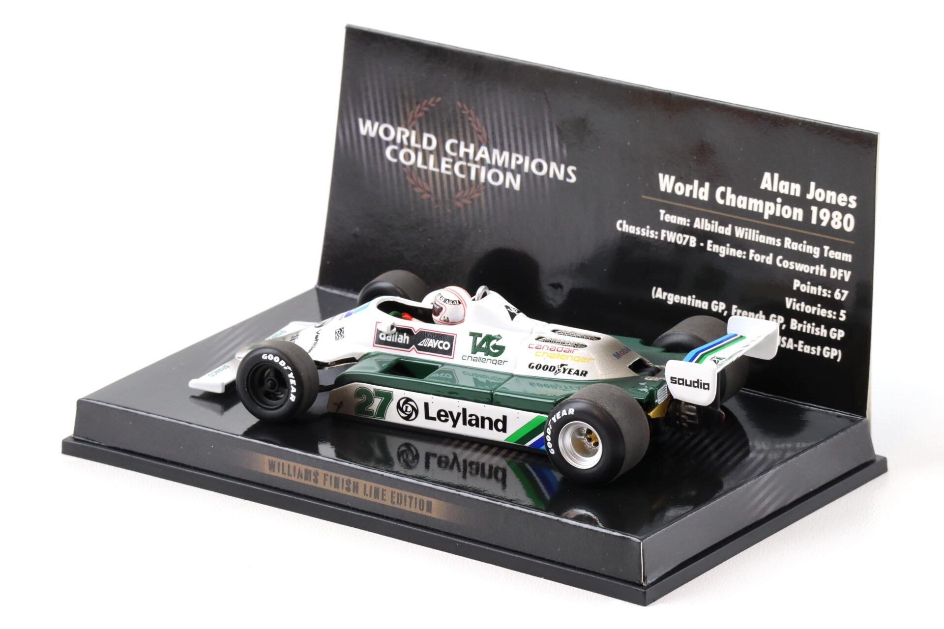 1:43 Minichamps F1 Williams Ford FW 07B Alan Jones World Champion 1980 Dirty Version