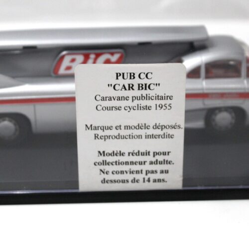 1:43 PUB.CC CAR-BIC "BANG-BANG" Advertising caravan cycle race 1955 silver