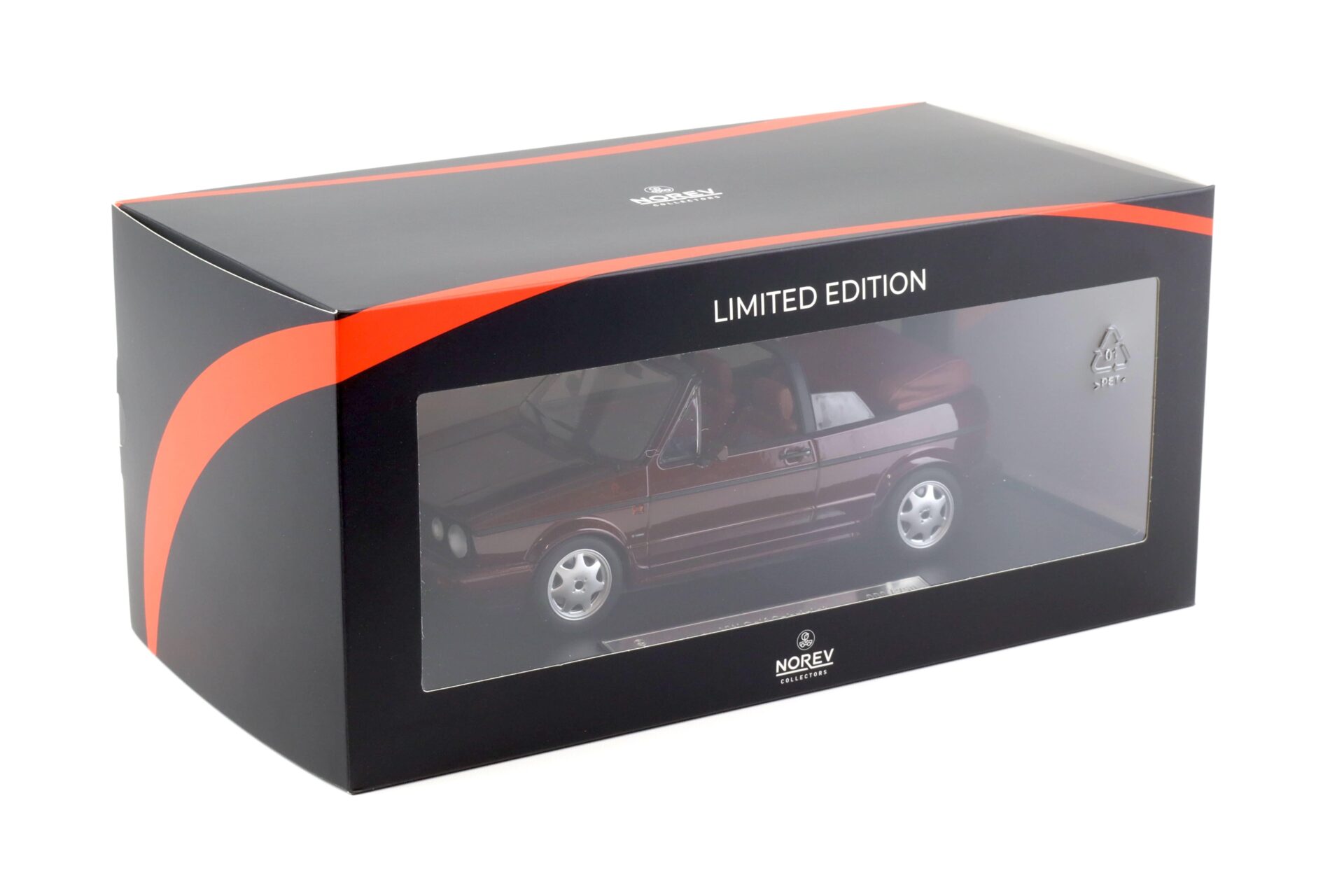 1:18 Norev VW Golf 1 Cabriolet Etienne Aigner 1990 Bordeaux red metallic - Limited 750 pcs.