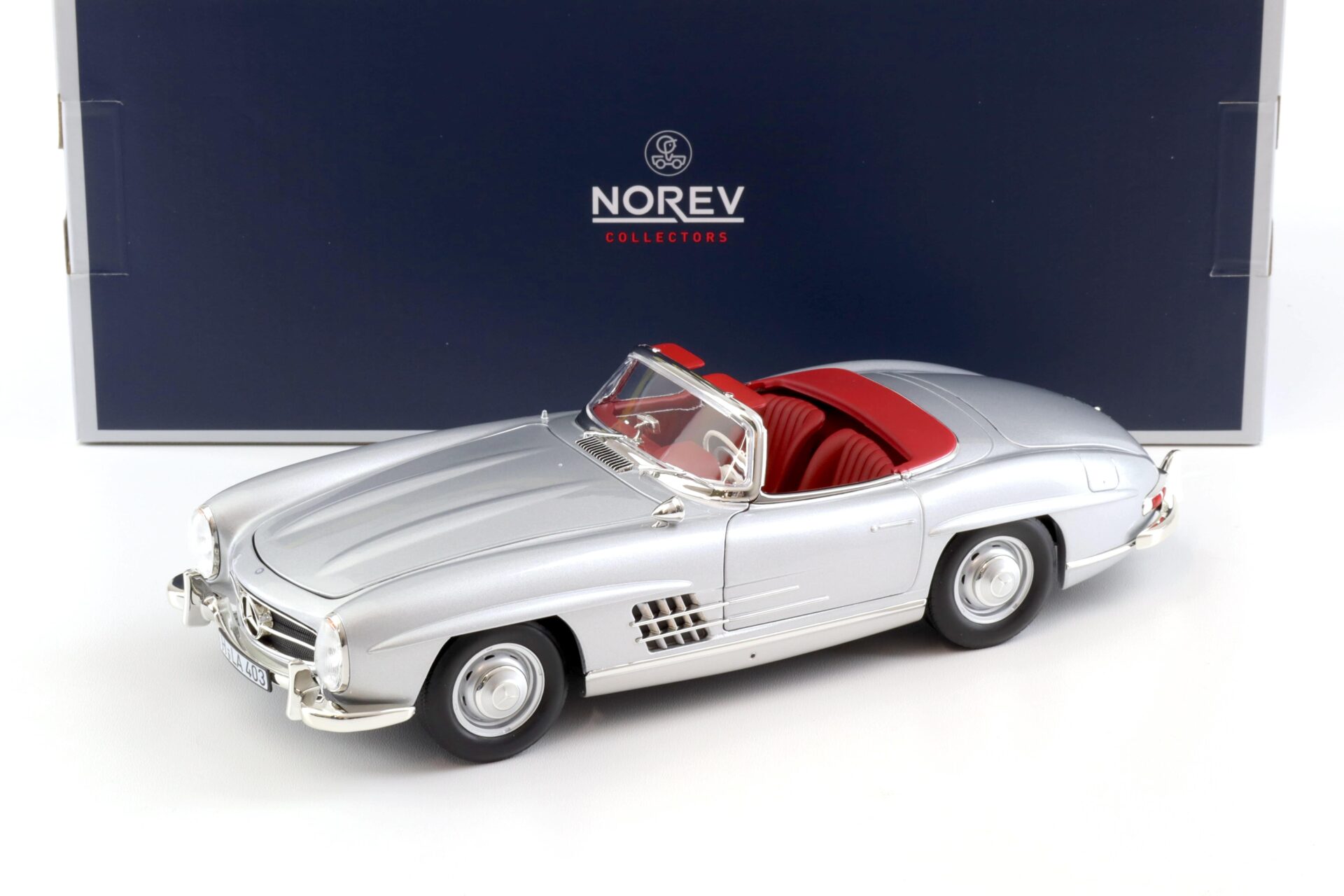 1:18 Norev Mercedes 300 SL Roadster 1957 silver with Hardtop